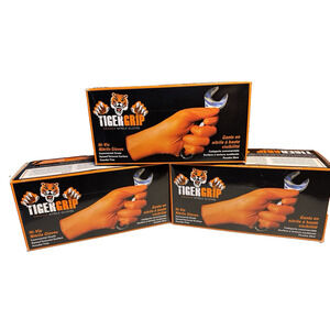 EPPCO 8844 Tiger Grip Orange Nitrile Gloves, Large - 300 Pieces (LOT OF 3)
